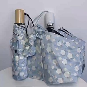 easyhouse ร่ม กันแดด ร่มกันฝน ลายดอกไม้มินิมอล ร่มพับ 3ตอน แข็งแรง หนา ร่มกันUV