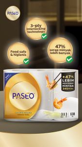 Tissue Paseo Kitchen Towel Roll Bundle 3 Roll Tissu Minyak Goreng Tisu Dapur Tissue Masak Bisa COD