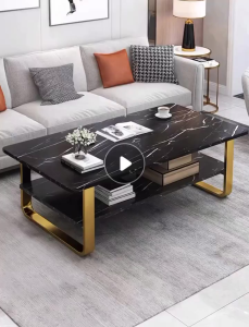 【80/100/120cm】โต๊ะกลางโซฟา 2ชั้น สไตล์โมเดิร์น ลายหินอ่อนสวยเรียบหรู การใช้ห้องนั่งเล่น โต๊ะกลางโซฟา