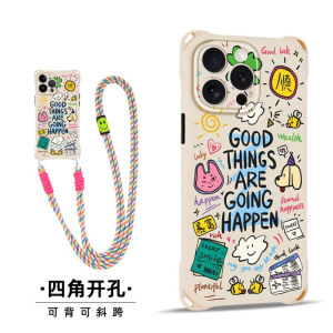 Good Things Are about to Happen Silicone Phone Case for OnePlus Ace3Pro Anti-Fall Protection Strap Creative Artistic Design