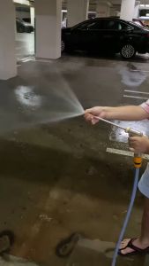 🇸🇬𝗛𝗜𝗚𝗛 𝗣𝗥𝗘𝗦𝗦𝗨𝗥𝗘 Car wash gardening house cleaning long metal combo spray gun with detachable soap bottle