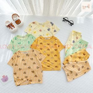Đồ Bộ Thời Trang Trẻ Em Cộc Tay  Cho Bé Trai Bé Gái 8-18kg [Sale]  Bộ Quần Áo Ngắn Tay Cho Bé Trai Bé Gái CỘC GẤU TYM Lovely Kids Official Store