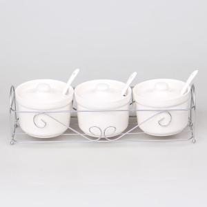 Yisheng | Creative Kitchen Seasoning Pots Set 3 Pieces with Stand