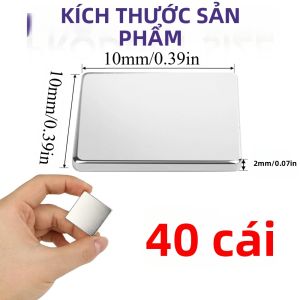 Nam Châm Tủ Lạnh Hình Chữ Nhật Chắc Chắn 10x10x2/20x10x2mm Dải Từ Tính Dùng Cho Bảng Trắng & Trang Trí Móng Tay DIY Kho Hàng & Thí Nghiệm