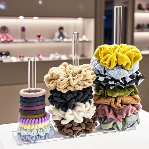 Acrylic Headband Holder Stand Transparent Scrunchie Storage Stand Headband Holder Organizer Bracelets Hair Rings Holder
