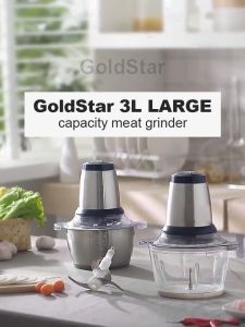 2L Multi-Functional Meat Grinder and Blender with Double-Layer Stainless Steel Blade 200W Copper Motor and Quick-Clean System