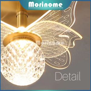 Lampu Plafon Lampu Hias Gantung Kupu-kupu Kristal Akrilik Lampu Hias Plafon Butterfly Untuk Ruang Tamu/Kamar Tidur/Ruang Belajar Luxury Modern LED 6W Crystal Ceiling Lamp YUR