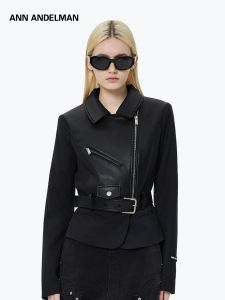 ANN ANDELMAN | Asymmetric Pieced Moto-Style Leather Jacket