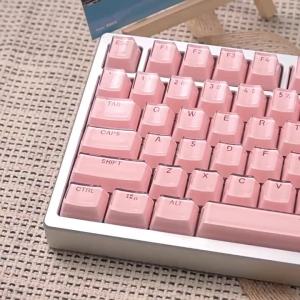 Mintcaps Pink Crystal Keycaps 123 Keys Custom Jelly Keycaps OEM Profile for Cherry MX Switches Mechanical Keyboard
