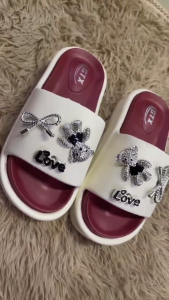 Women’s Cute Slide Sandals with Charms Thick Sole Platform – Fashionable Casual Slippers