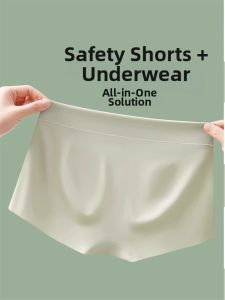 Anti-exposure Seamless Ice Silk Panties Summer Thin No Curl
