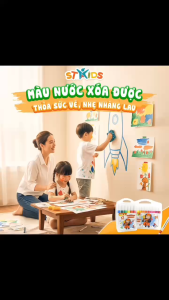 Bộ Bút Màu Vẽ Washable Marker 12/24 Màu STAKIDS SK-MP012W / SK-MP024W Màu Sắc Tươi Sáng Có Thể Rửa Trôi