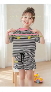 Kids Girl Clothes Sets Cotton Short Sleeve Girls 2PCS/Set T-Shirt+pants Children Shirts and dress Home Wear Baby Clothe