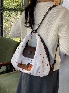 New Women Dots Dog Print Cloud Style Tote Bag