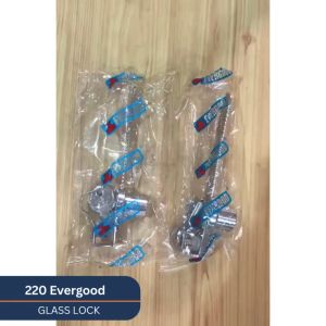 Evergood Glass Door Lock with Ratchet (Silver) Cabinet Lock Drawer Lock Office Cabinet Lock