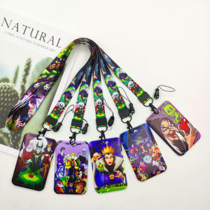 Disney Villains Card Holder Evil Queen Neck Strap Lanyards Keychain ID Bus Credit Card Pass Hang Rope Lariat Keyrings Lanyard