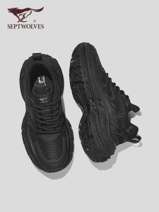 Septwolves Black Knight Dad Shoes 6CM Heightening Winter Paris X Family Shoes 2025 New Mens Tire Shoes Casual Low-Top Multimaterial