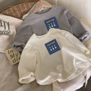 Soft Long Sleeve round Neck T-Shirt for Kids Boys Girls Cartoon Print Cotton Sweatshirt Spring Autumn Seasonal Childrens Base Shirt