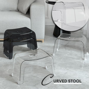 Locaupin Transparent Mini Chair Non Slip Waterproof Foot Step Stool Shower Low Bench Bathroom Seat