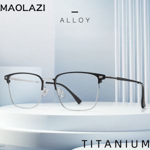 MAOLAZI Fashion Comfortable Glasses Retro Square Business Eyewear Optical Prescription Eyeglasses Frame For Men And Women 9173K