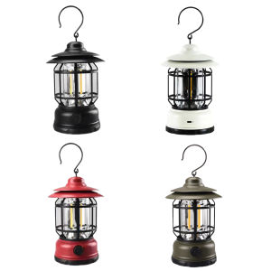 [Ueb Flagship Mall]1200mAh Powerful Work Lamp USB Rechargeable 300 Lumens Vintage Hanging Lanterns Waterproof Retro Garden Decoration Lights Bumpproof for Indoor Outdoor