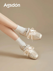 Agsdon | Miu-inspired Ballet Training Shoe Satin