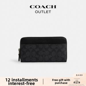 Coach | Valentine Gift for Men Flower-Printed Accordion Wallet Card Holder Clutch