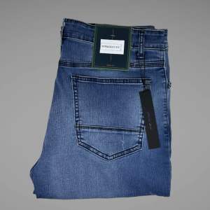 Celana Jeans Sobek Pria Bahan Stretch Denim Blue Green - Regular