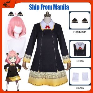 Rabbite SPY×FAMILY Anya Forger Costume for Kids Full Set Halloween Cosplay Costume for Girls Party Princess Christmas Costume