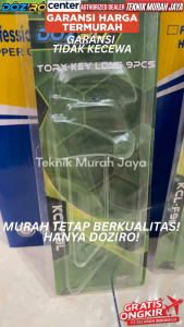 DOZIRO Kunci L SET 9 PCS Panjang Hexagon Hex Bintang Torx Tamper Lubang Ballpoint Ball Tekiro