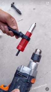 Adaptor Rivet Mesin Bor Listrik Bahan Besi + Mata Shock 14pcs Hex Power Nut Kunci socket set