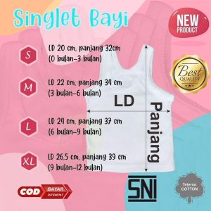 Kaos Dalam Bayi Singlet Bayi Kutang Murah Ukuran S M L XL