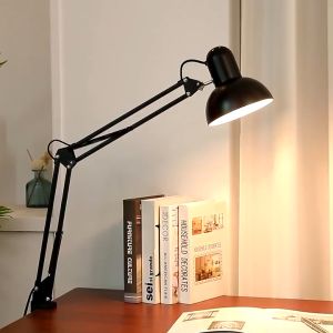 Swing Arm Multi-Joint Desk Lamp Rotatable Lamp Head and Clamp Mount Support 360 Degree Rotation for Office/Home/Study