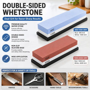 Original Grit Whetstone Sharpening Stone Whetstone Knife Sharpening Stone Dual Sided 400/1000 Grit 1000/4000 Water Knife Sharpener Tone-Sharpener and Polishing Tool for Kitchen Whetstone Knife Sharpener