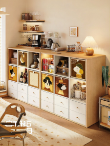 MEISD | Narrow Buffet Cabinet Wooden Style DIY Shelving Storage