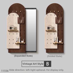 RUIBAHAO | Antique Style Dressing Mirror Hidden Pull-out Wall Mirror