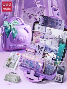 deli | Purple Traditional Style School Supply Set For Girls
