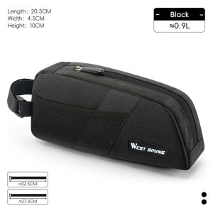 WEST BIKING Bike Top Tube Bag 0.9L Portable Wear Resistant Bicycle Frame Bag 3-Point Strap Stable Cycling Bag Bike Accessories