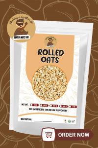 SuperNuts PH Premium Rolled Oats | Whole Grain High Fiber Oatmeal | Perfect for Overnight Oats Baking & Healthy Breakfast | 100g 250g 500g 1kg