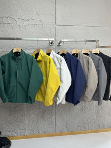 Commute Ready Lightweight Casual Stand Collar Windproof Water Resistant Mens Jacket Outerwear Trendy Polyester Fiber