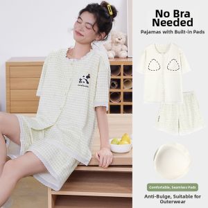 Cotton Bra Padded Summer Wearable Home Wear Set