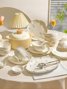 MODERN SWEETHOME | High Aesthetic Underglaze Embossed Tableware Set for New Home Wedding Gift
