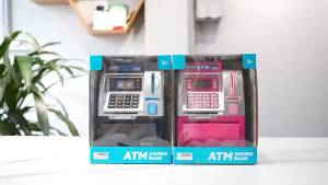 【ATM】ตู้เอทีเอ็ม เครื่องฝากเงิน สามารถใส่และถอดเหรียญได้ สมาร์ทการ์ด นับเหรียญ กระปุกออมสิน รหัสผ่านปลอดภัยขนาดใหญ่ ของเล่นเด็ก