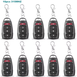 Kebidumei | KEBIDUMEI 10PCS 433Mhz/315MHZ Remote Control 4CH Transmitter Duplicator Cloning Code Car Key Fob Electric Garage Door Opener