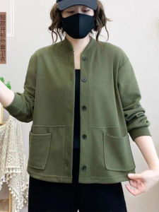 เสื้อแจ็คเก็ตฤดูใบไม้ร่วง ทรงหลวม แขนยาว ทรงสั้น สำหรับผู้หญิง ฤดูใบไม้ร่วง 2025 ใหม่ แฟชั่นสตรี วัยกลางคน คุณแม่