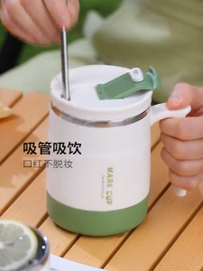 VIVOLILV Delivery from Manila🚚304 Stainless Steel Coffee Mugs 500ml Hot and Cold Insulation Water Bottle Cups Drinkware With Handle NEW Double Wall Thermal Coffee Mug Stainless Steel Cold and hot Water Drinks cup Leak proof Tumbler