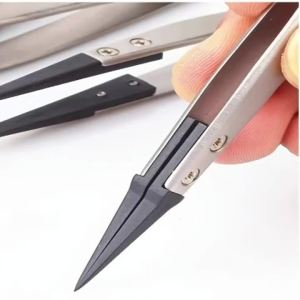 1 CÁI Nhíp Chống Tĩnh Điện Chính Xác Bằng Thép Không Gỉ Siêu Bền Dùng Cho Việc Xử Lý Linh Kiện Điện Tử