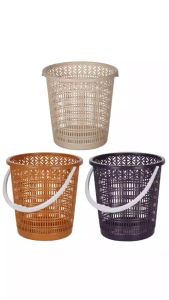 Sọt rác tròn nhựa VIỆT NHẬT - Có quai không quai họa tiết đồng tiền văn phòng hàng quán - 5147