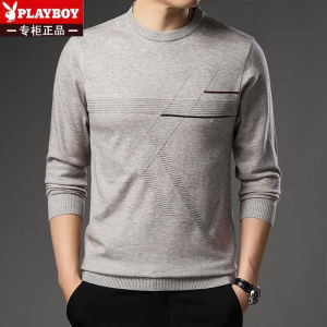 Áo Len Cổ Tròn Tay Dài Mỏng Cho Nam Mùa Xuân Mới Của Playboy Áo Len Dệt Kim Bằng Lông Cừu Thời Trang Thường Ngày Ôm Vừa Vặn