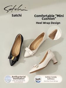 Korean Style Bow Decoration Work Fashion High Heel Shoes